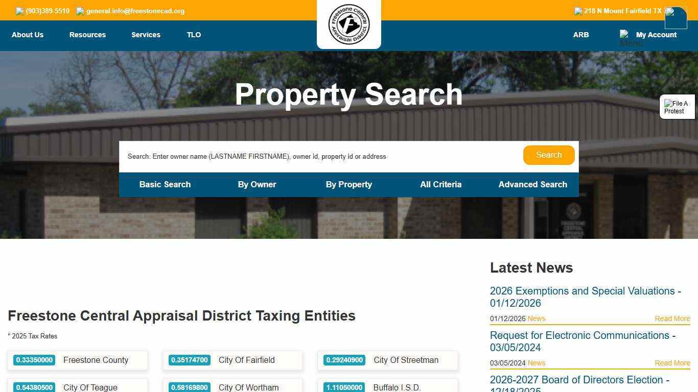 Freestone Central Appraisal District