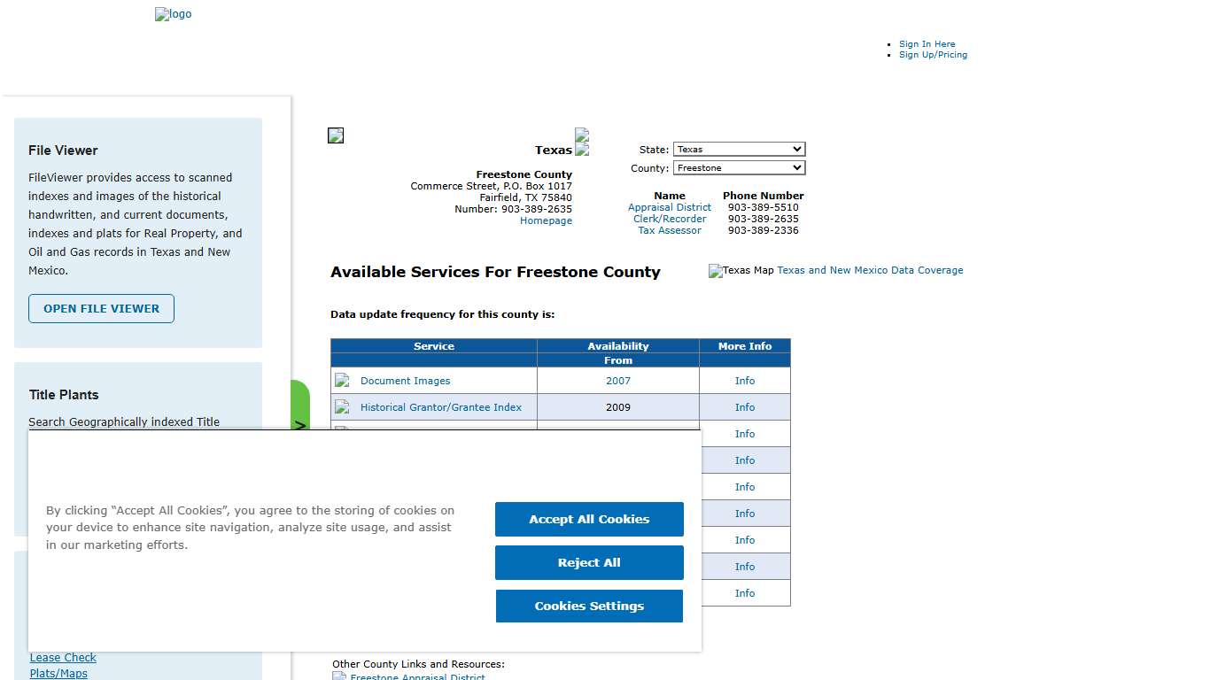 Search Freestone County Public Property Records Online | CourthouseDirect.com