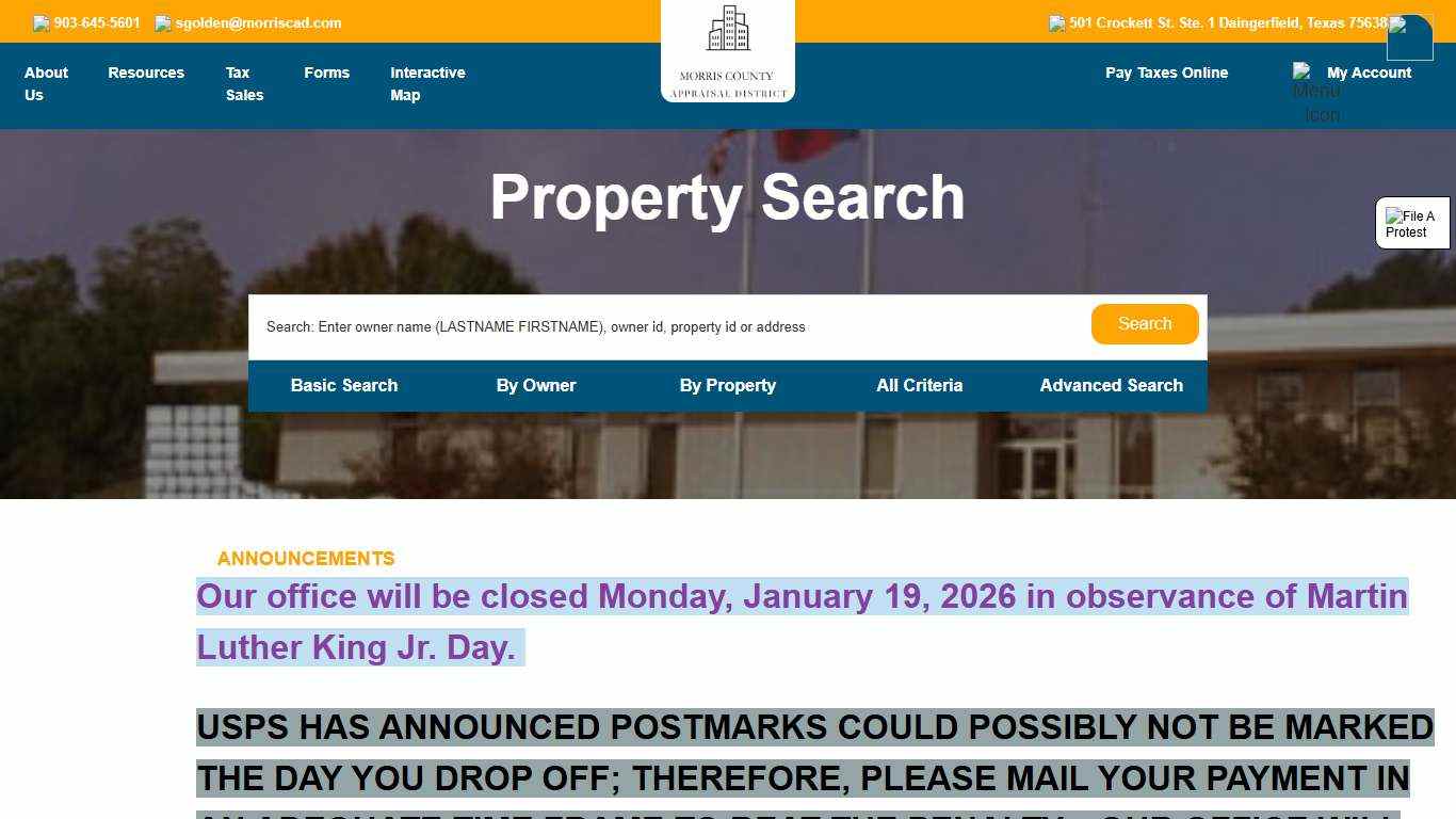 Morris CO Appraisal District