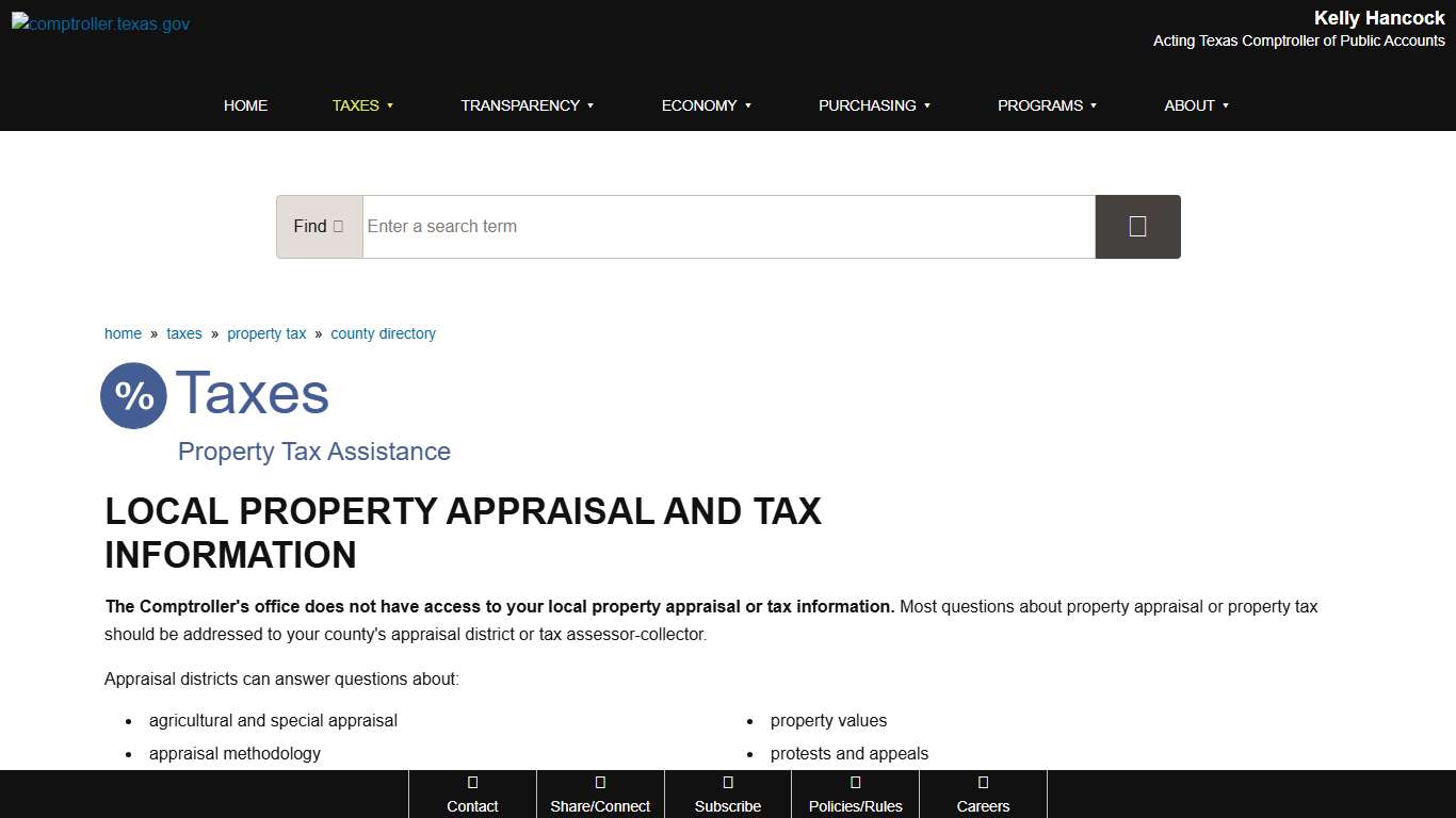 Local Property Appraisal and Tax Information